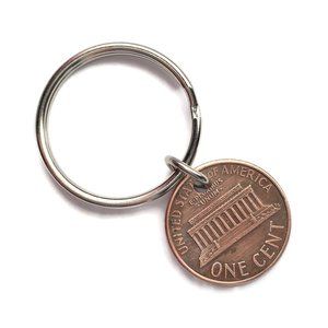1959-1979 Lucky Penny Stainless Steel Coin Keychain Vintage Unisex 4for$20